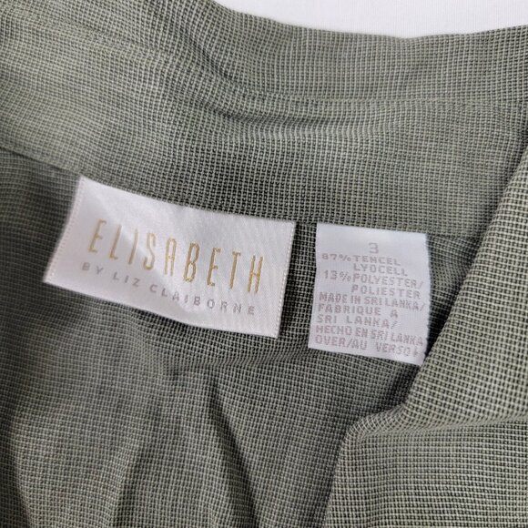 Elizabeth Women's Vintage Button Down Shirt Long Sleeves Size 3 3X Grayish Green - Picture 2 of 7